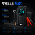 Portable 2-in-1 Car Tyre Inflator & Jump Starter - Digital Air Compressor